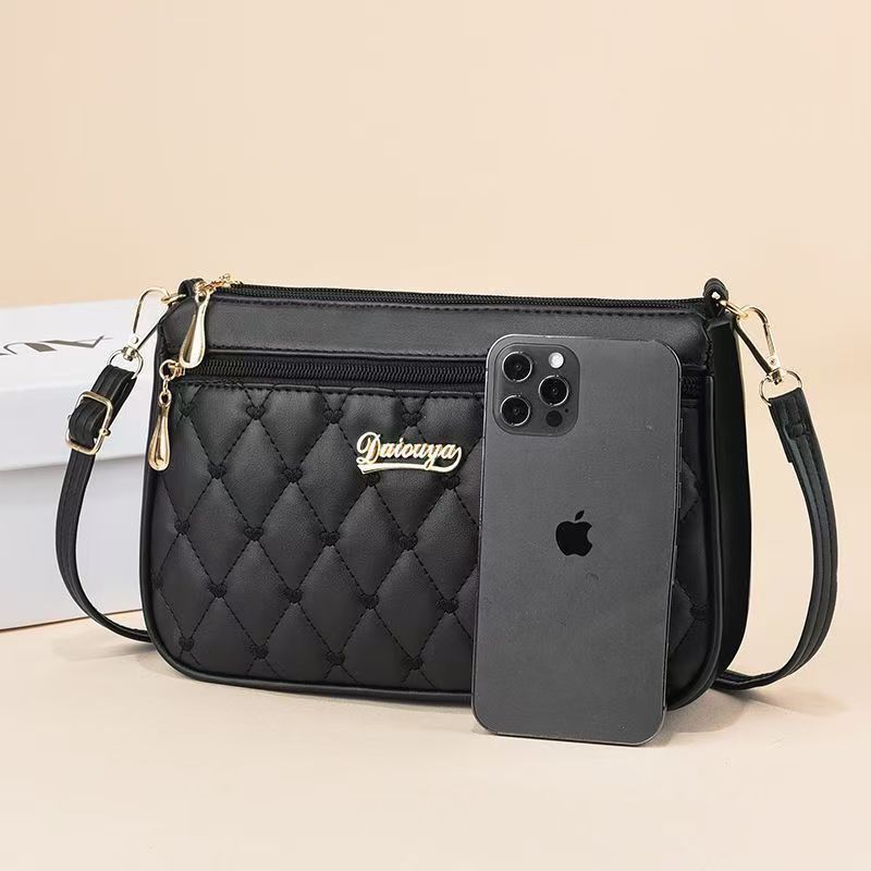 Stylish Quilted Crossbody Bag for Women with Zipper Closure and Multiple Pockets, Perfect for Daily Use and Shopping