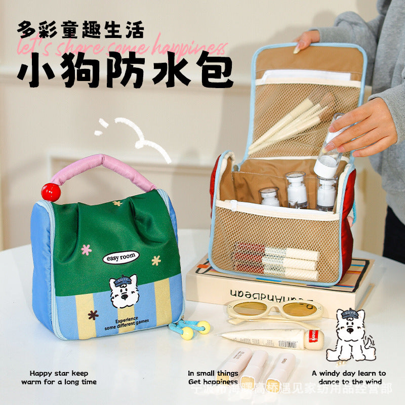 Cartoon Funny Kitten Design Portable Foldable Storage Bag Multi-Partition Large Capacity Mummy Handbag