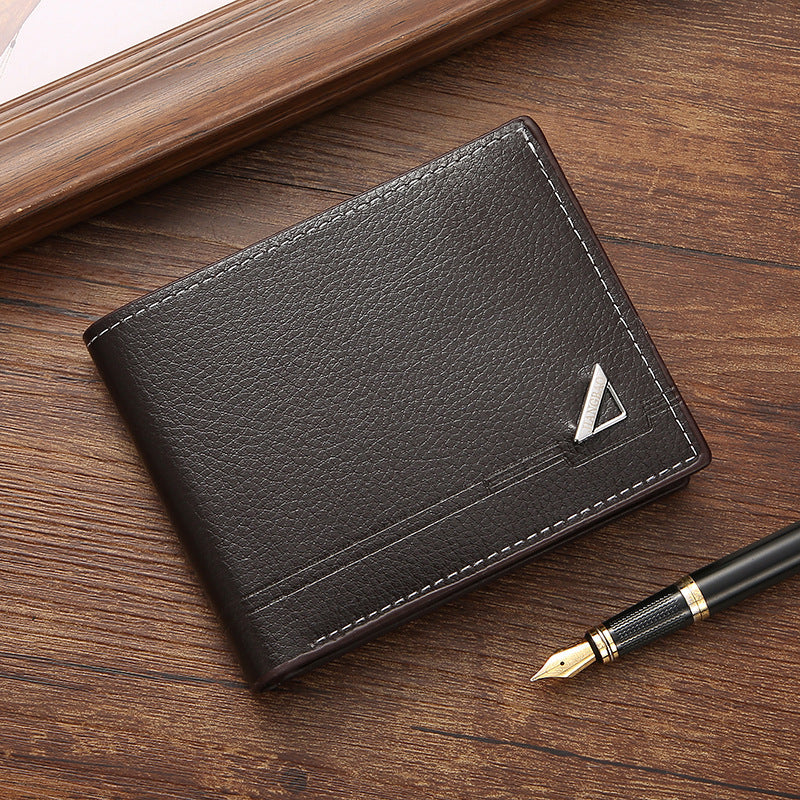 Stylish Men's Short Wallet with Anti-Theft Feature, Soft PU Leather, Business Casual Design, Large Capacity Card Holder