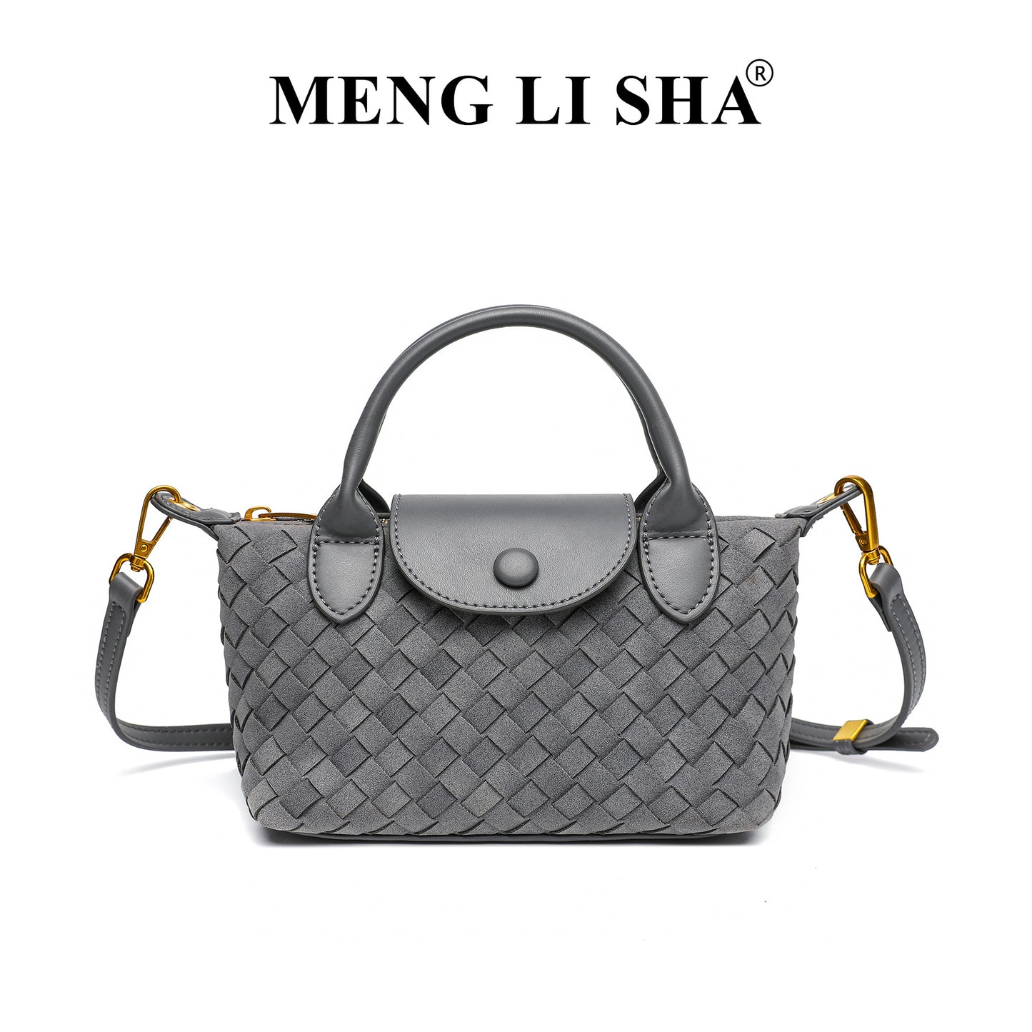 Woven Bag Women's Fashion Longchamps Bag Trendy One-Shoulder Crossbody Dumpling Bag Commuter's All-Matching Portable Small Square Bag