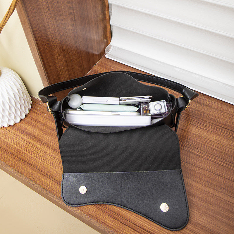 2025 New Fashion Magnetic Flap Crossbody Bag for Work and Daily Use, Minimalist Square Design with Hidden Zip Pocket