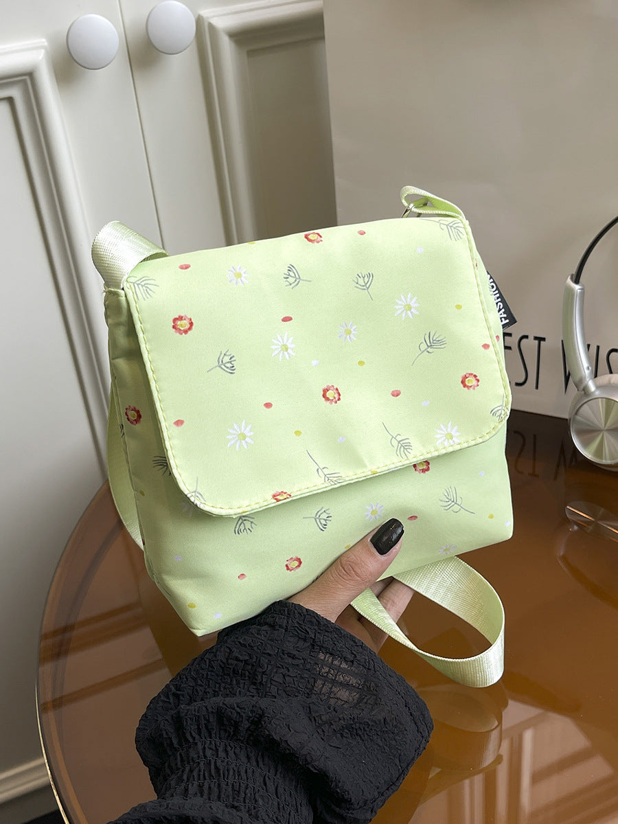 Chic Floral Crossbody Bag for Women - Soft Polyester Shoulder Bag with Zipper Closure and Stylish Flower Pattern