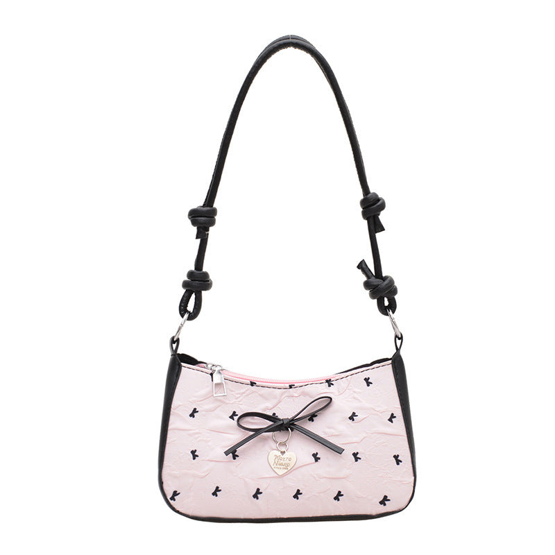 Sweet Cool Hot Girl Style Bow Selenodont Bag Summer New Street Fashion Niche Shoulder Crossbody Underarm Bag