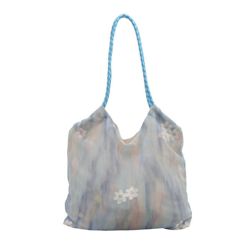 Large Capacity Canvas Bag Women's Summer Popular New Hand-Carrying Casual Simple One Shoulder Underarm Bag