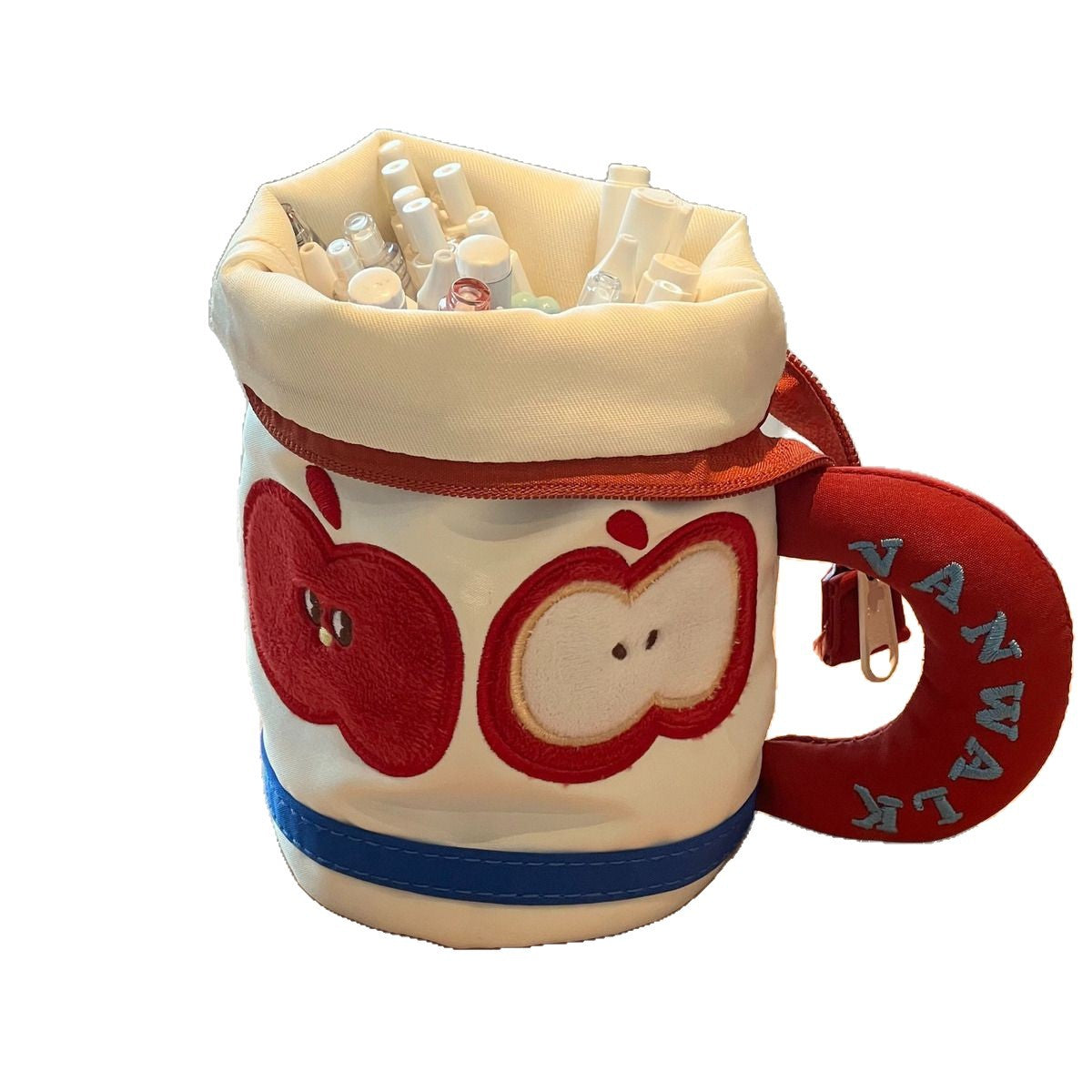 Cute Apple Design Cup-shaped Pencil Case with Large Capacity for Students and Stationery Storage