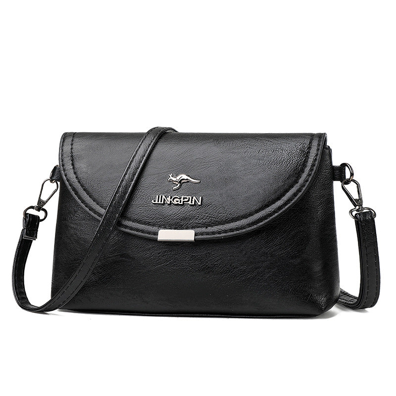 Women's Messenger Bag New High-Grade Temperament Pure Color Pu Shoulder Bag