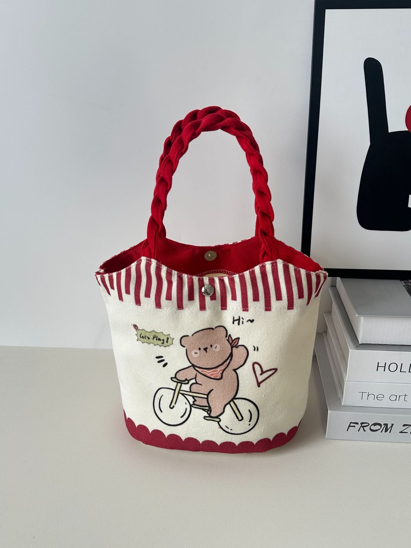Vegetable Basket Bag Female Cartoon Cute Commuter Hand Carrying Child Storage Lunch Box Lunch Bag