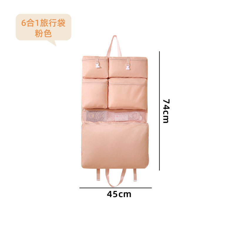 6-in-1 Travel Organizer Bag with Cute Puppy Design for Clothes, Toiletries, and Accessories - Foldable and Compact