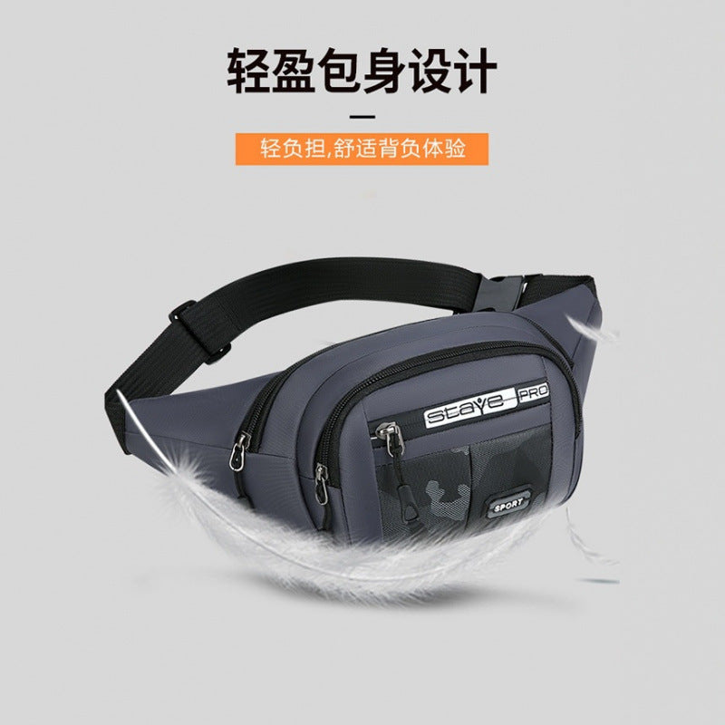 Men's Stylish and Versatile Waist Bag Lightweight Durable Multi-Pocket Outdoor Sports Trip Crossbody Bag