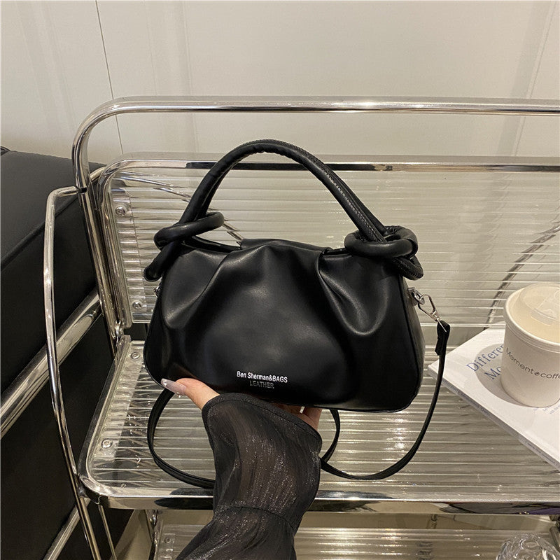 Elegant Pleated Cloud Bag for Women 2025 New Fashion Minimalist Shoulder Crossbody Handbag with Magnetic Closure and Soft PU Leather