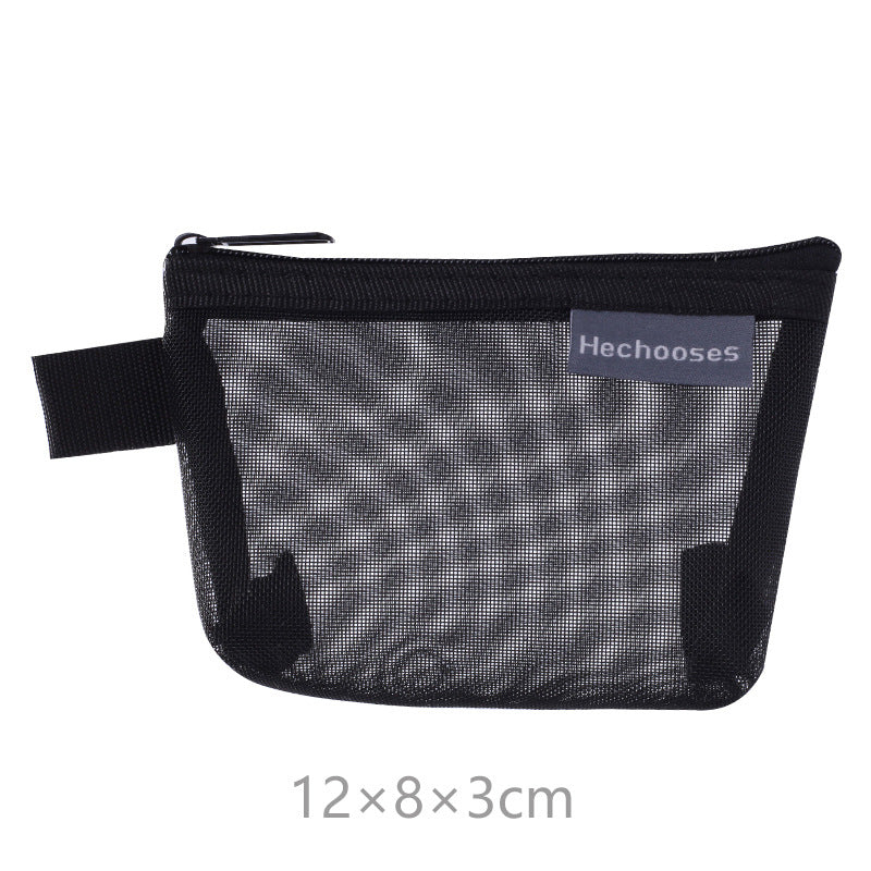 Coin Purse Simple Nylon Three-Dimensional Triangle Mesh Large Capacity Key Earphone Bag Transparent Buggy Bag