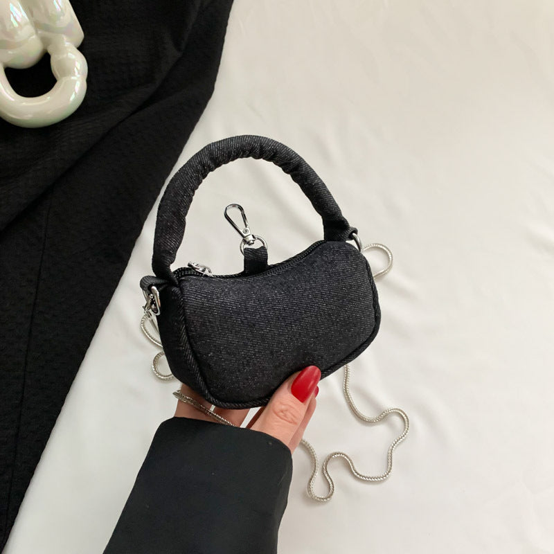Mini Small Saddle Bag Crossbody Chain Handbags Women's New Korean Style Fashion Simple Lipstick Shoulder Bag