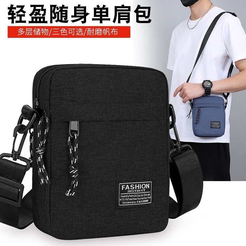 Men's Lightweight Shoulder Messenger Bag Waterproof Travel Mobile Phone Bag Daily Travel Essential Small Backpack