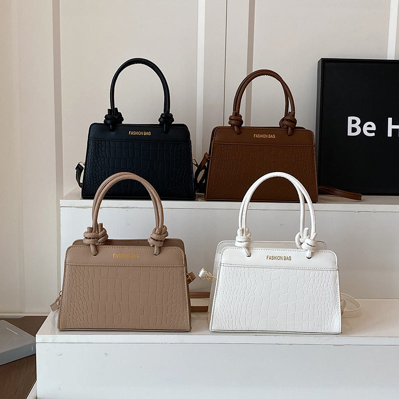 Korean Style Fashionable Crossbody Bag with Crocodile Texture and Elegant Design for Daily Wear