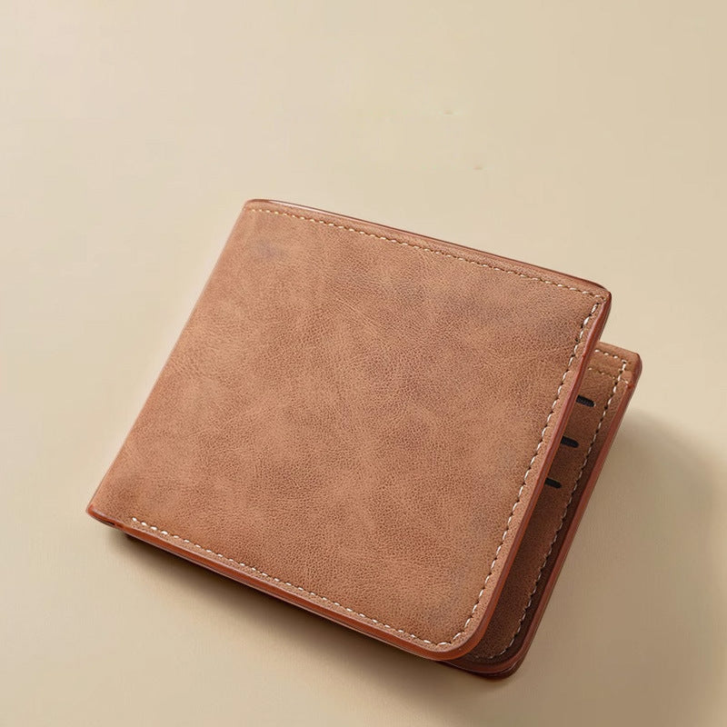Card Holder Wallet Integrated Men's Ultra-Thin Short Wallet Soft Leather Wallet Multi-Card-Slot Wallet