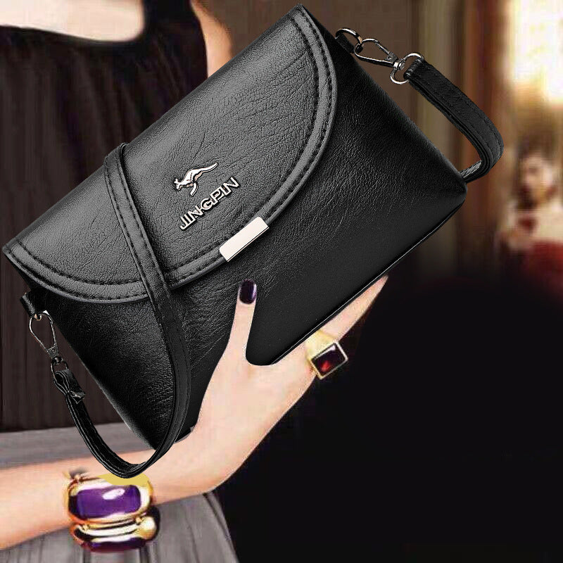 Elegant PU Crossbody Bag for Women with Flap Closure and Multiple Inner Pockets, Perfect for Daily Use