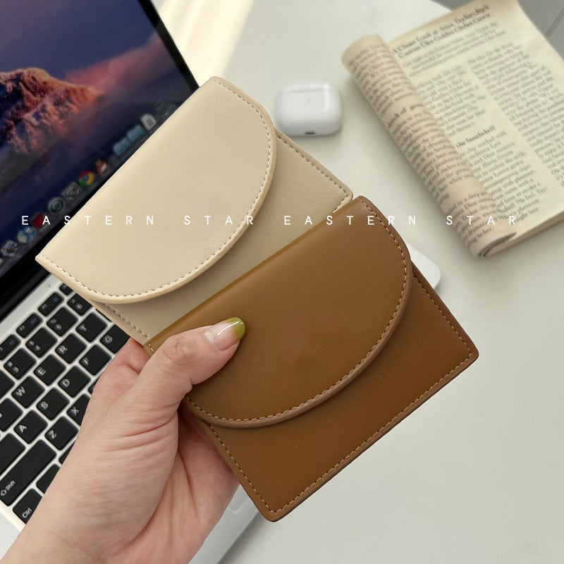 Korean Style New Women's Coin Purse Solid Color Simple Card Holder Multifunctional Lipstick Large-Capacity Wallet