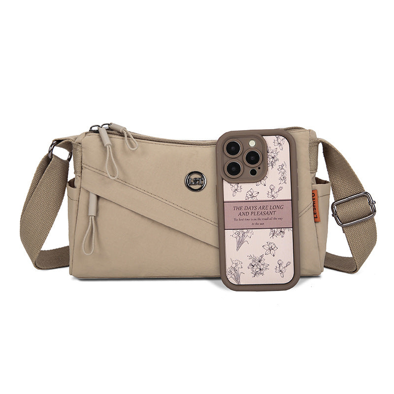 Stylish Oxford Fabric Crossbody Bag with Zipper Closure and Multiple Pockets for Daily Use