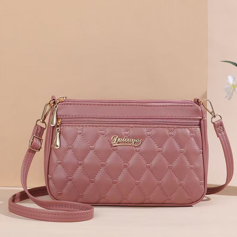 Stylish Quilted Crossbody Bag for Women with Zipper Closure and Multiple Pockets, Perfect for Daily Use and Shopping
