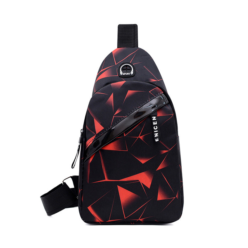 Chest Bag for Men and Women Lightweight Crossbody Bag with Earphone Hole Suitable for Outdoor Travel Daily Use