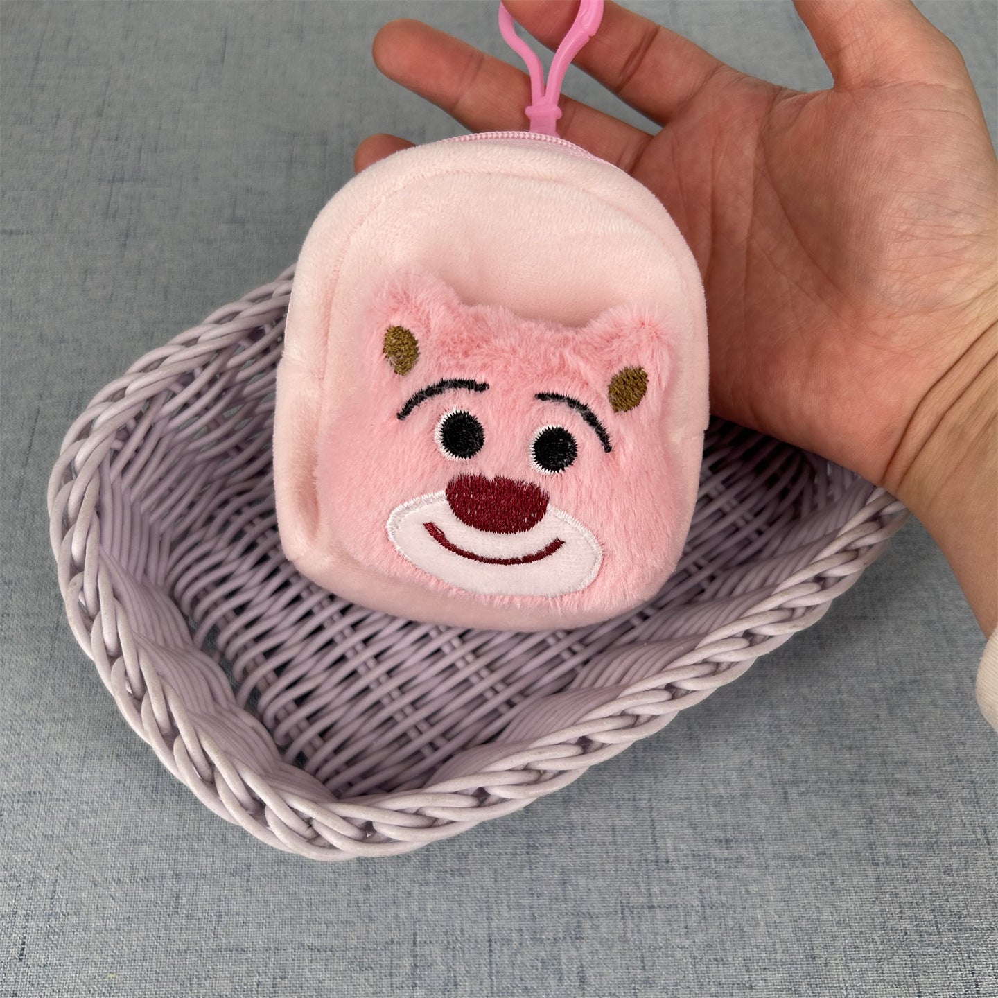 Women's Wallet Cute Plush Animal Face Coin Purse with Zipper Soft and Adorable Mini Storage Bag Daily Carry-on Essential