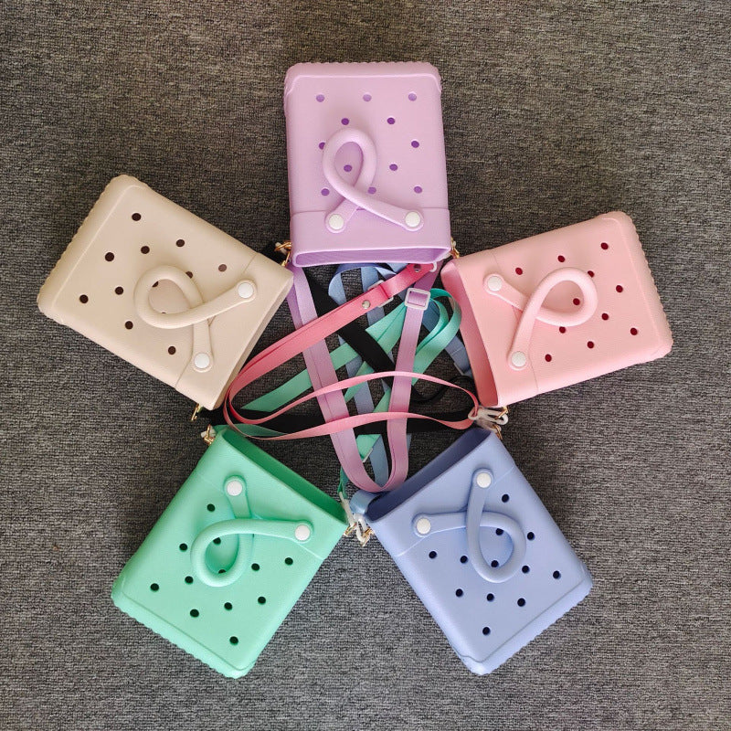 Cute Croc-Style Mini Shoulder Bag with Adjustable Strap for Women, Fashionable and Trendy Everyday Accessory