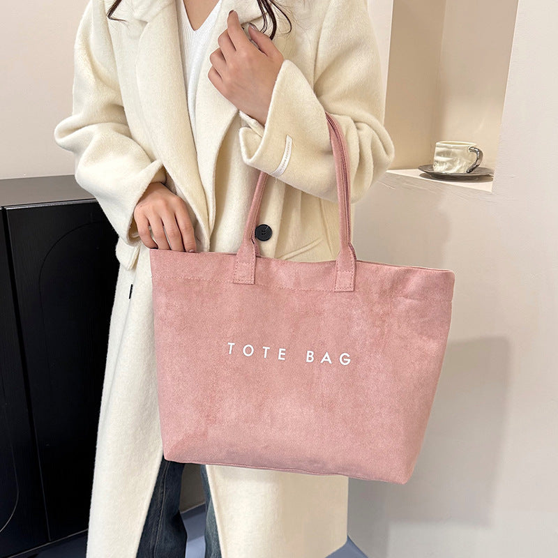 Fashion Trendy Hand-Carrying Bag Women's New Large Capacity Leisure Travel Korean Style Commuter Western Style Tote Bag