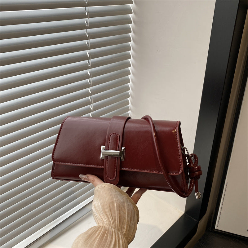 Elegant French-style Mini Tote Bag 2025 New Trendy Crossbody Shoulder Bag with Chic Buckle Design for Daily Wear