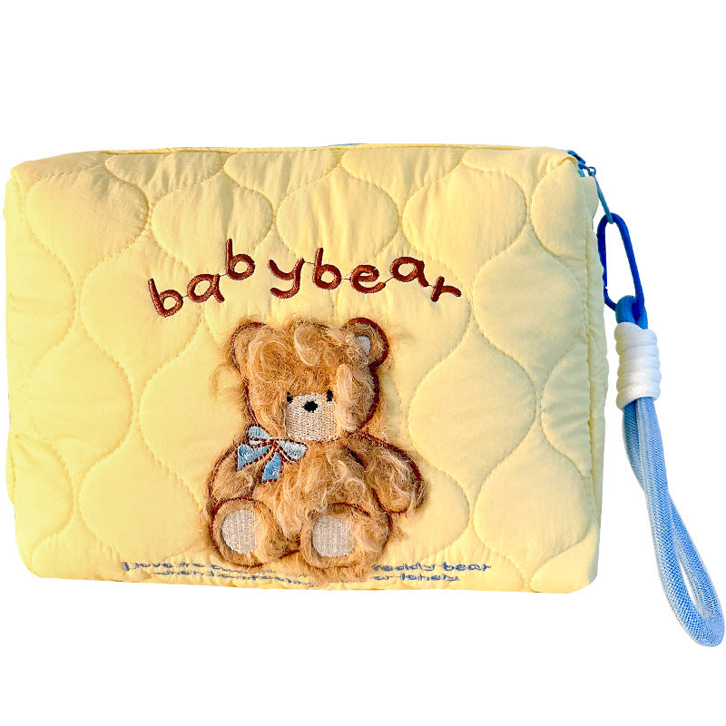 Cute Cartoon Embroidery Women's Cosmetic Bag Portable Lightweight and Practical Storage Bag for Going out