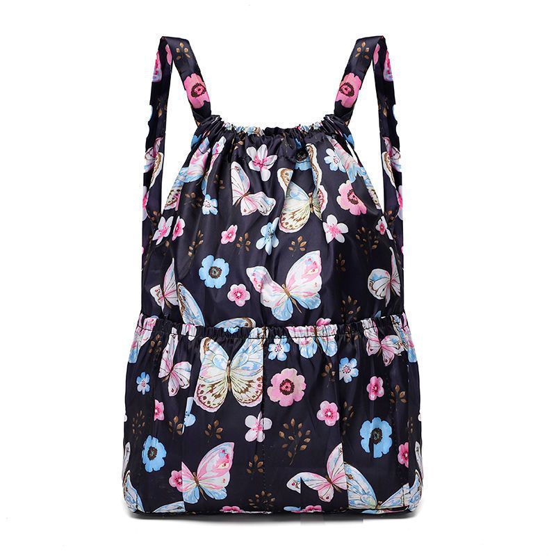 Women's Drawstring Backpack Women's Lightweight Waterproof Multi-Pocket Daily Travel Backpack