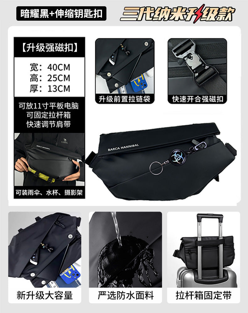 Men's Messenger Bag Commuter Bag Chest Bag Men's Messenger Bag Cycling Bag Motorcycle Backpack Sports Boys Shoulder Bag Fashion