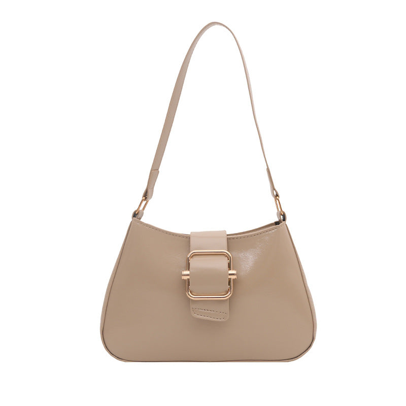 Women's Korean-Style Retro Square Shoulder Bag Simple Lock Latch Design Commuter Everyday Joker Messenger Bag