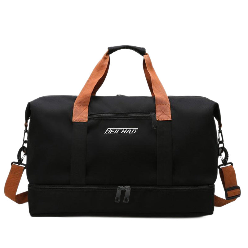 Gym bag for men and women, coverable handle, large capacity travel bag with dry wet separation