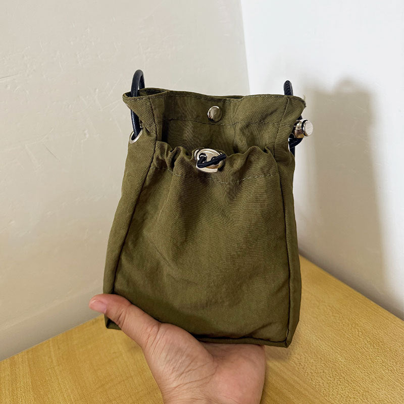 Casual Nylon Crossbody Phone Bag with Drawstring Closure, Lightweight and Stylish for Everyday Use