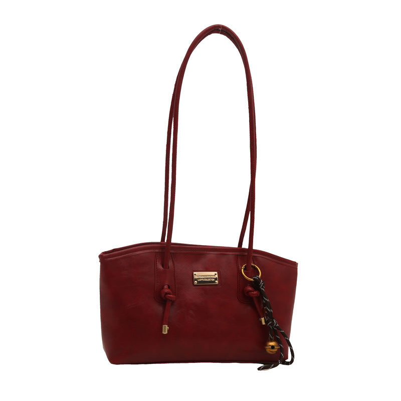 Fashion Simple Pu Commuter Tote Everyday Joker Large Capacity Shoulder Underarm Bag