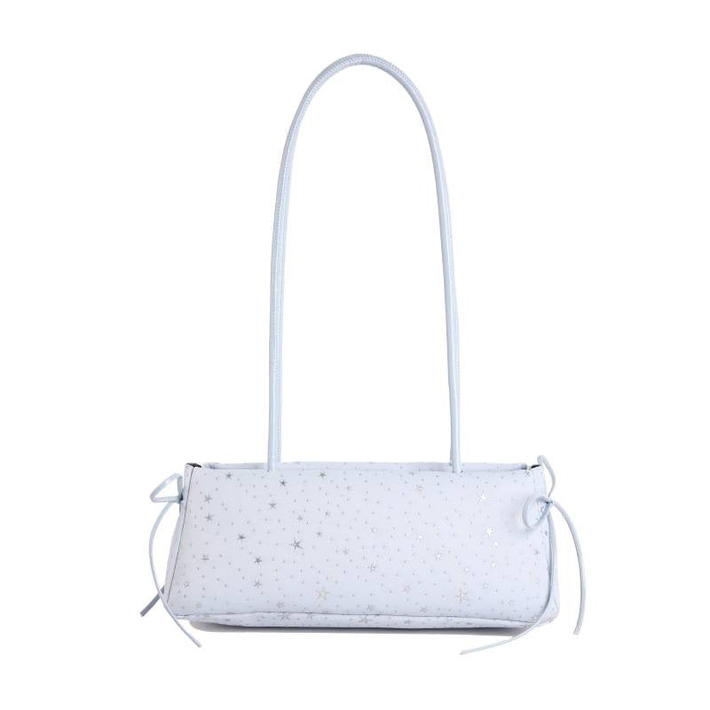Minimalist Star Printed Handbag Double-Shoulder Strap Design Soft Fabric Everyday Joker Casual Bag