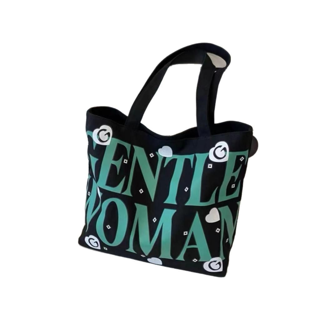 Gentle Woman Print Tote Bag for Women - Stylish Canvas Shoulder Bag with Large Capacity and Fashionable Design