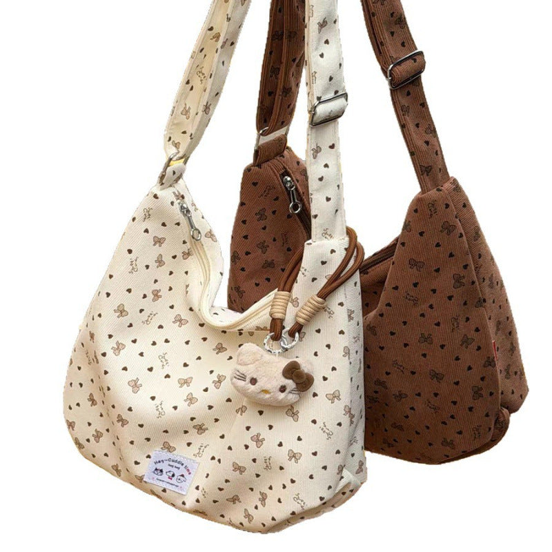 Women's Shoulder Bag New Korean Style Large Capacity Totes Polka Dot Pattern Cute Commute Leisure All-Match Shoulder Bag