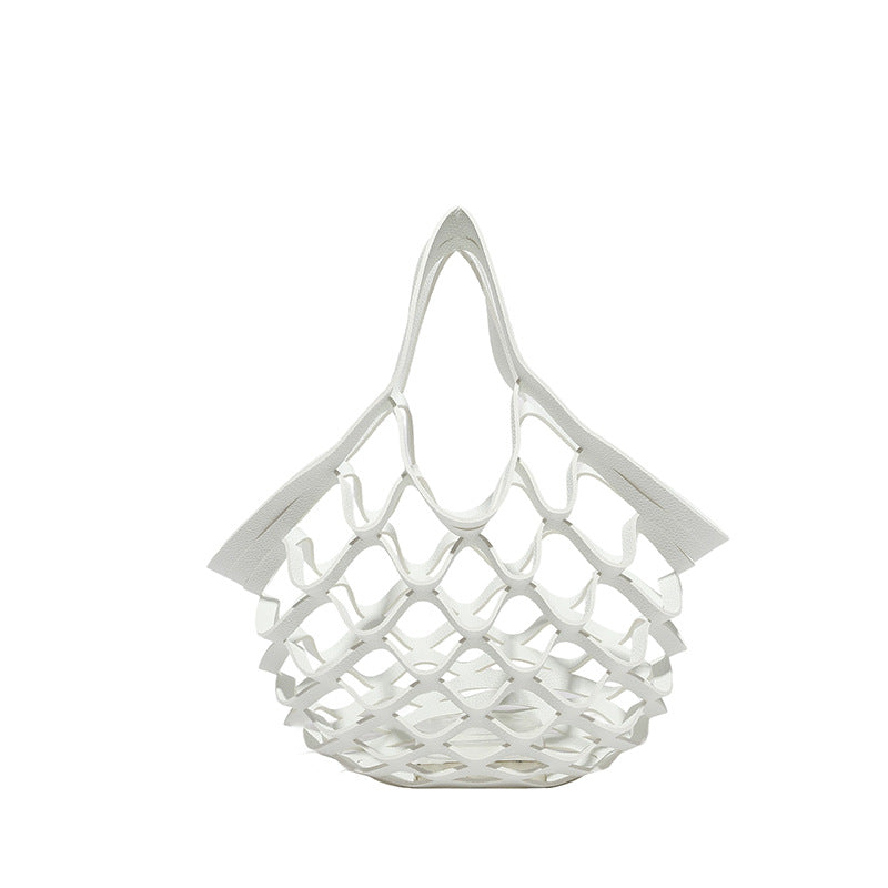 New Spring New Women's Net Bag Handmade Pu Folding Hand Bag Large Capacity Shoulder Bag