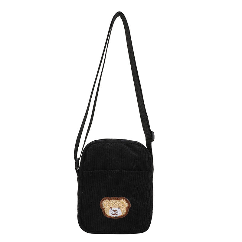 Nylon New Corduroy Small Square Bag Girls' Student Canvas Crossbody Cute Fashion Shoulder Bag