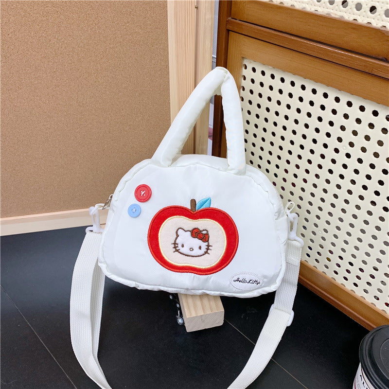 Women's Cross-Body Bag Handbag Cute Hello Kitty Apple Shape Storage Bag Cosmetic Bag Coin Purse