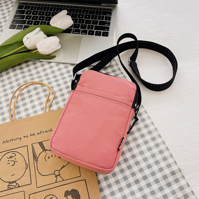 Trendy Simple Casual Shoulder Messenger Bag New Fashion Cell Phone Bag Street Travel Western Style Small Square Bag