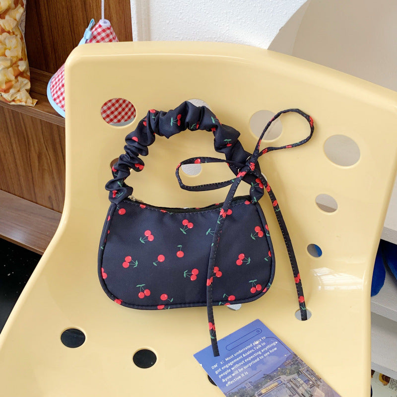 Fresh Sweet Handbags Women 2025 New Fashion Flower Nylon Shoulder Bag Fashion Underarm Bag
