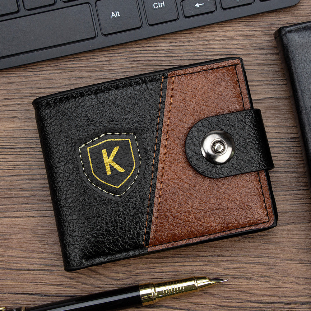 Retro Two-Tone Men's Wallet with Magnetic Clasp and Multiple Card Slots for Everyday Use