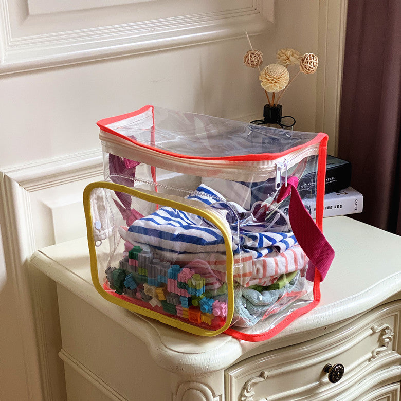 Transparent Waterproof Beach Bag with Cute Toys for Swimming and Travel - Perfect for Kids and Adults