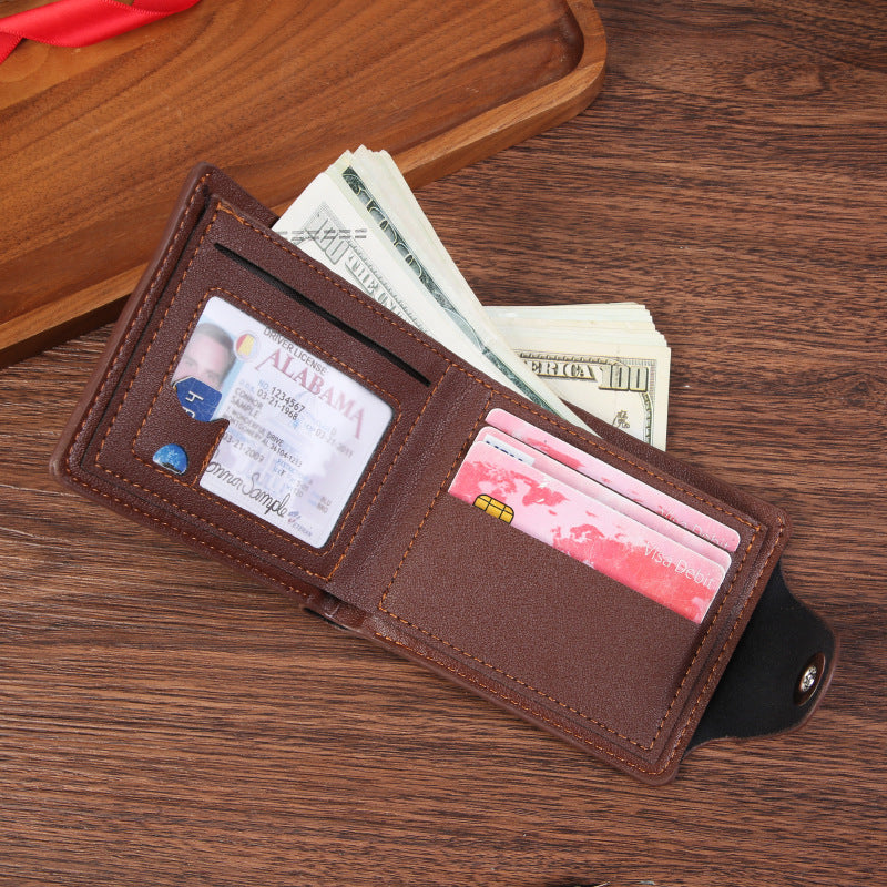 Stylish Men's Business Wallet with Magnetic Clasp and Multiple Card Slots for Everyday Use