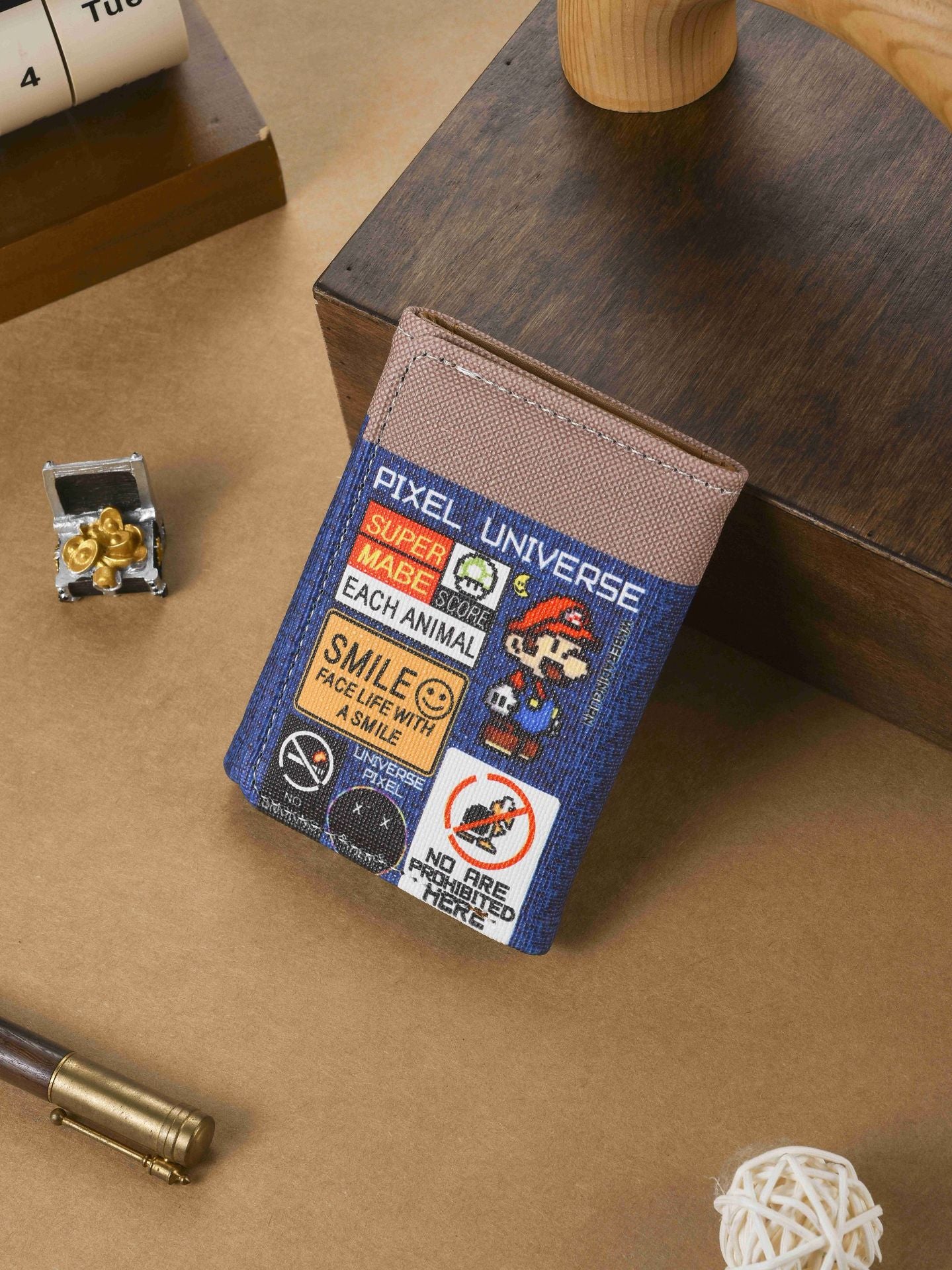 Women's Mario Wallet Cartoon Game Character Tri Fold Card Holder Lightweight Breathable Waterproof Fashion Design