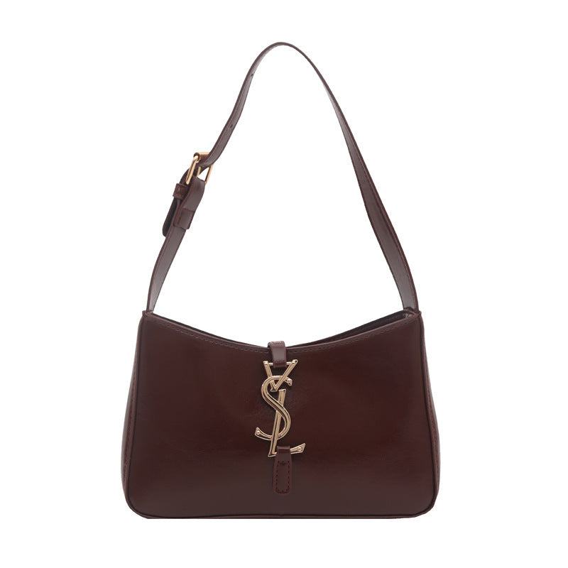 French Entry Lux Portable Small Square Bag Women's New Western Style All-Matching Shoulder Bag Commuter Underarm Bag