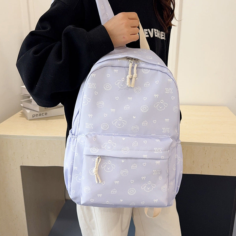 Bowknot Schoolbag Female College Student Simple Cute Girl Backpack Partysu Backpack