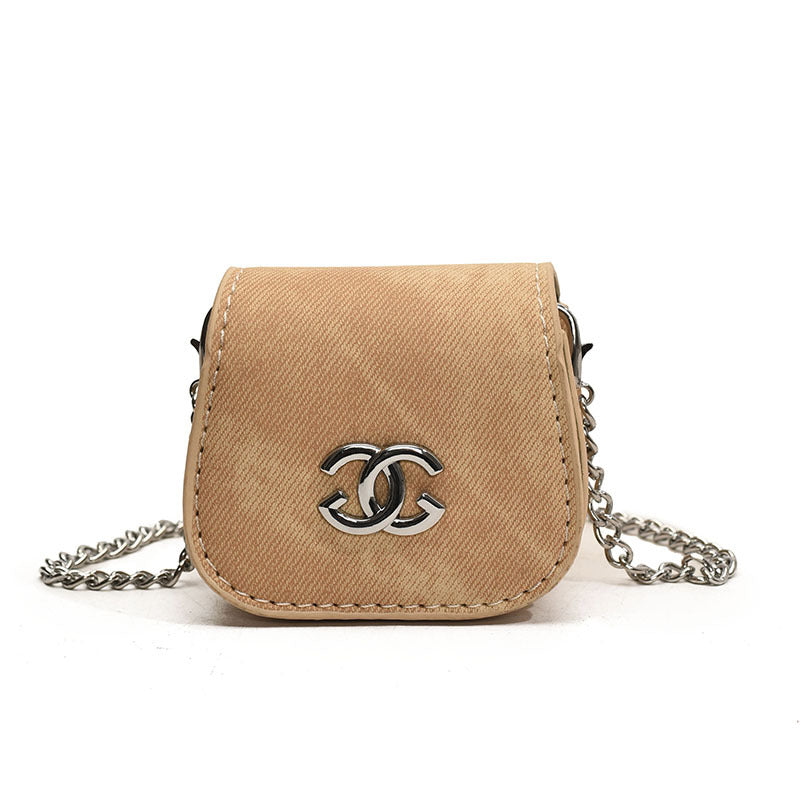 Mini Children Pouch All-Match Chic Chanel-Style Princess Chain Crossbody Change Earphone Bag Girls' Single-Shoulder Bag Tide